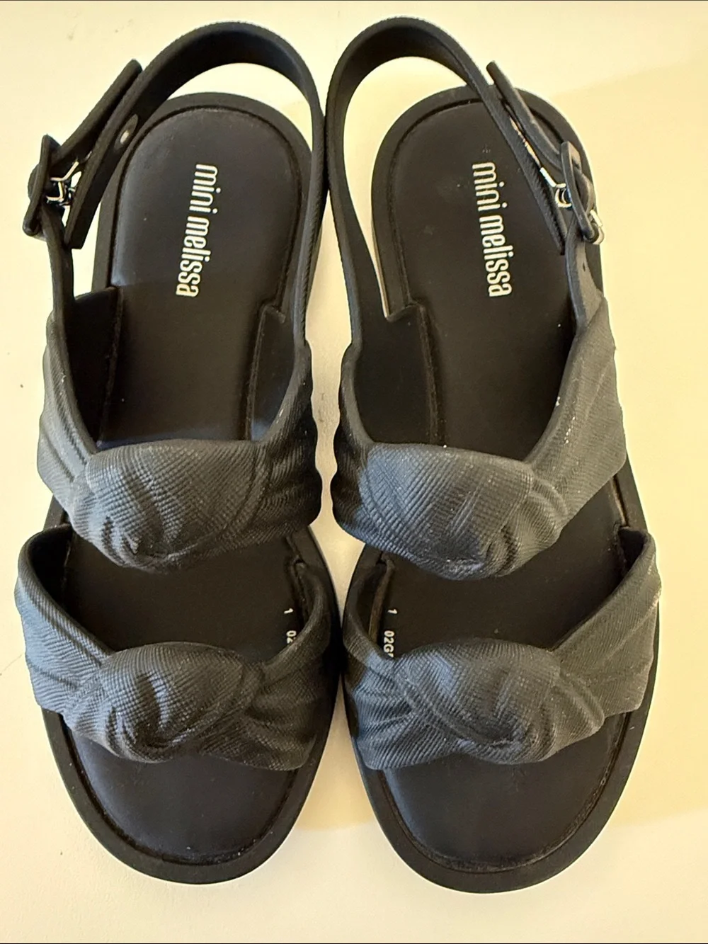 Mini Melissa Black Knotted Slingback Sandals